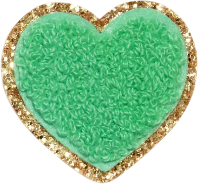 Stoney Clover Lane Avocado Glitter Varsity Heart Patch In Green