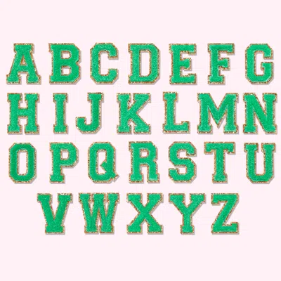 Stoney Clover Lane Avocado Glitter Varsity Letter Patches In Green