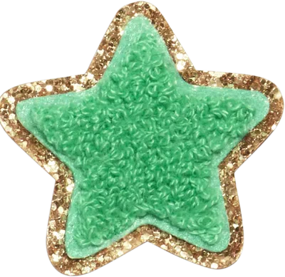 Stoney Clover Lane Avocado Glitter Varsity Star Patch In Green