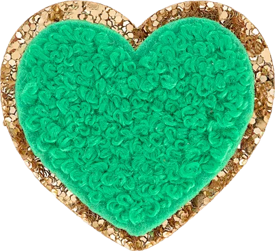 Stoney Clover Lane Avocado Mini Glitter Varsity Heart Patch In Green