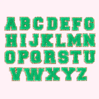 Stoney Clover Lane Avocado Mini Glitter Varsity Letter Patch In Green