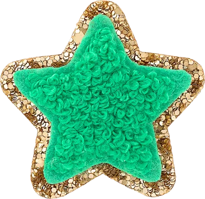 Stoney Clover Lane Avocado Mini Glitter Varsity Star Patch In Green