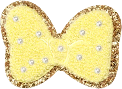 Stoney Clover Lane Banana Disney Minnie Mouse Pearl Bow Patch In Yellow