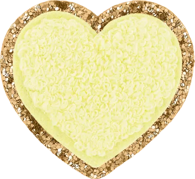 Stoney Clover Lane Banana Glitter Varsity Heart Patch In Yellow