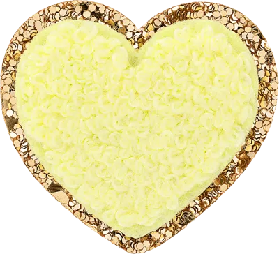 Stoney Clover Lane Banana Mini Glitter Varsity Heart Patch In Yellow