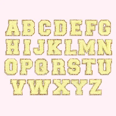 Stoney Clover Lane Banana Mini Glitter Varsity Letter Patch In Gold