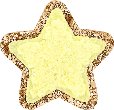 Stoney Clover Lane Banana Mini Glitter Varsity Star Patch In Yellow