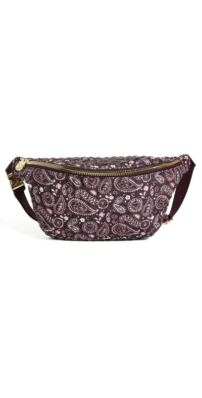Stoney Clover Lane Bandana Print Jumbo Fanny Pack Purple Paisley Print