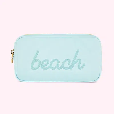 Stoney Clover Lane Beach Embroidered Small Pouch In Blue