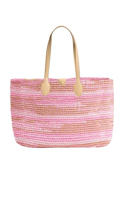 Stoney Clover Lane Beach Tote In Beige & Pink