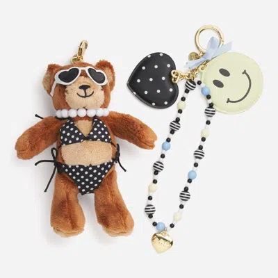 Stoney Clover Lane Bear Bag Charm In Purple