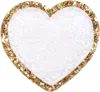Stoney Clover Lane Blanc Glitter Varsity Heart Patch