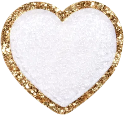 Stoney Clover Lane Blanc Glitter Varsity Heart Patch In Gold