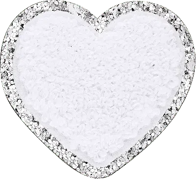 Stoney Clover Lane Blanc Glitter Varsity Heart Patch In White
