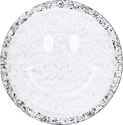 Stoney Clover Lane Blanc Glitter Varsity Smiley Face Patch In White