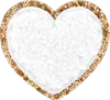 STONEY CLOVER LANE BLANC MINI GLITTER VARSITY HEART PATCH