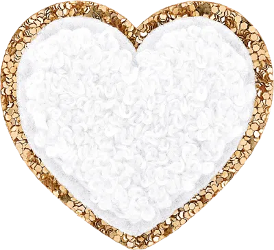 Stoney Clover Lane Blanc Mini Glitter Varsity Heart Patch In White