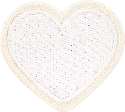 Stoney Clover Lane Blanc Rolled Embroidery Heart Patch In White