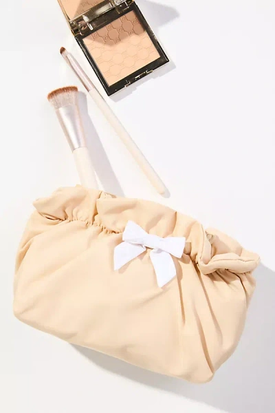Stoney Clover Lane Bow Pouch In Beige