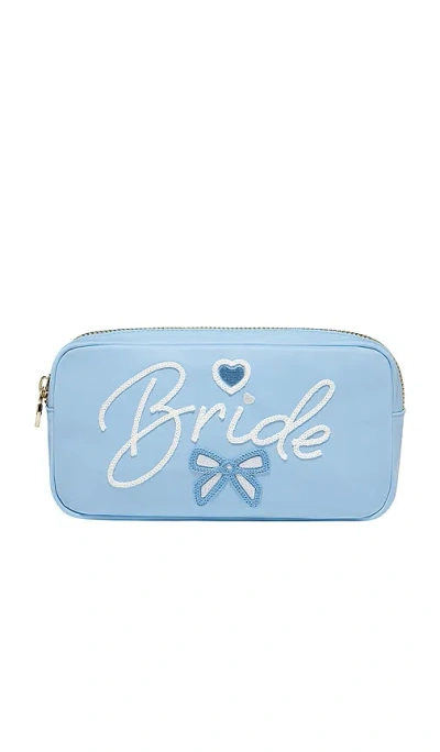 Stoney Clover Lane Bride Embroidered Small Pouch In Baby Blue