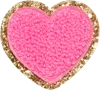 STONEY CLOVER LANE BUBBLEGUM GLITTER VARSITY HEART PATCH