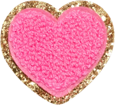 Stoney Clover Lane Bubblegum Glitter Varsity Heart Patch In Pink