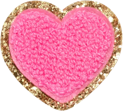 Stoney Clover Lane Bubblegum Glitter Varsity Heart Patch