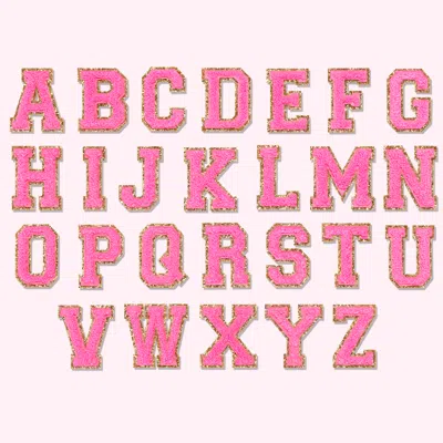 Stoney Clover Lane Bubblegum Glitter Varsity Letter Patch In Pink