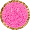 STONEY CLOVER LANE BUBBLEGUM GLITTER VARSITY SMILEY FACE PATCH