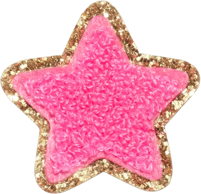 Stoney Clover Lane Bubblegum Glitter Varsity Star Patch In Pink