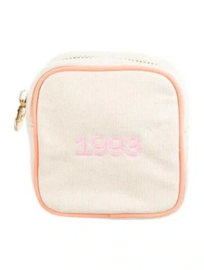 Pre-owned Stoney Clover Lane Canvas Cosmetic Bag  W/tags In Neutral