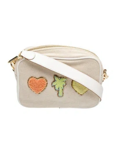 Pre-owned Stoney Clover Lane Canvas Crossbody Bag In Neutral