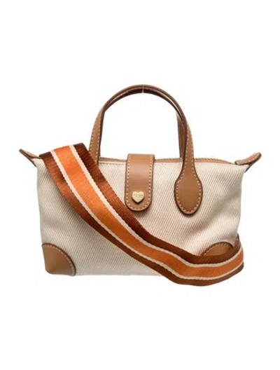 Pre-owned Stoney Clover Lane Canvas Top Handle Bag In Neutrals