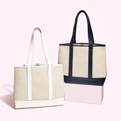 Stoney Clover Lane Canvas Tote In Neutral