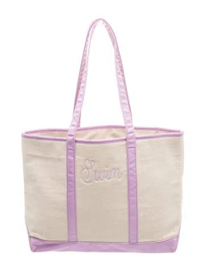 Pre-owned Stoney Clover Lane Canvas Tote In Neutrals