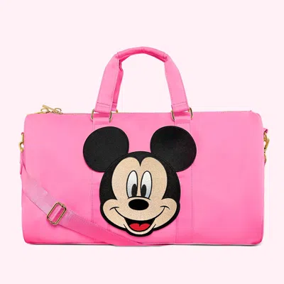 Stoney Clover Lane Classic Bubblegum Duffle With Jumbo Mickey Patch In Pink