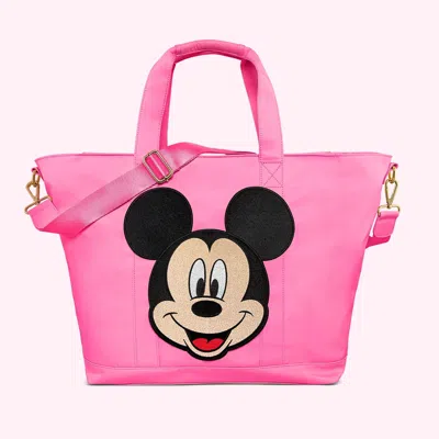Stoney Clover Lane Classic Bubblegum Tote With Jumbo Mickey Patch In Pink