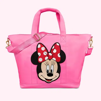 Stoney Clover Lane Classic Bubblegum Tote With Jumbo Minnie Patch In Pink