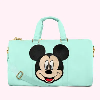 Stoney Clover Lane Classic Cotton Candy Duffle With Jumbo Disney Mickey Mouse Patch In Blue