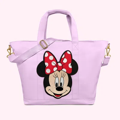 Stoney Clover Lane Classic Grape Tote With Jumbo Minnie Patch In Pink