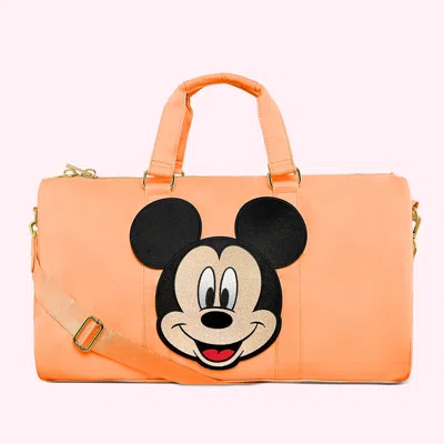 Stoney Clover Lane Classic Peach Duffle With Jumbo Mickey Patch In Orange