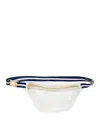 Stoney Clover Lane Clear Belt Bag In Sapphire And White