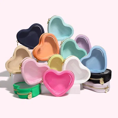 Stoney Clover Lane Clear Front Heart Pouch In White