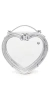 Stoney Clover Lane Clear Heart Crossbody Bag Clear/ Silver In Clear/ Silver