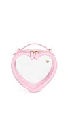 Stoney Clover Lane Clear Heart Crossbody Clear/flamingo In Clear/flamingo
