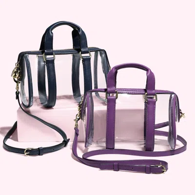 Stoney Clover Lane Clear Micro Duffle Crossbody Bag In Brown