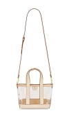 Stoney Clover Lane Clear Mini Tote Crossbody Bag In Clear & Sand