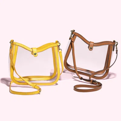 Stoney Clover Lane Clear Snap Crossbody Bag In Brown