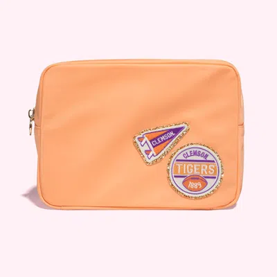 Stoney Clover Lane Clemson University Large Pouch In Orange