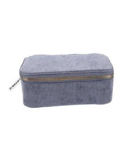 Pre-owned Stoney Clover Lane Corduroy Cosmetic Travel Case W/tags In Blue